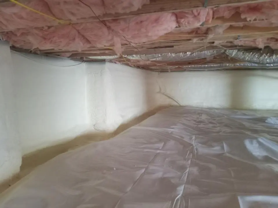 Crawl space encapsulation with closed-cell spray foam for Attic Insulation in Virginia